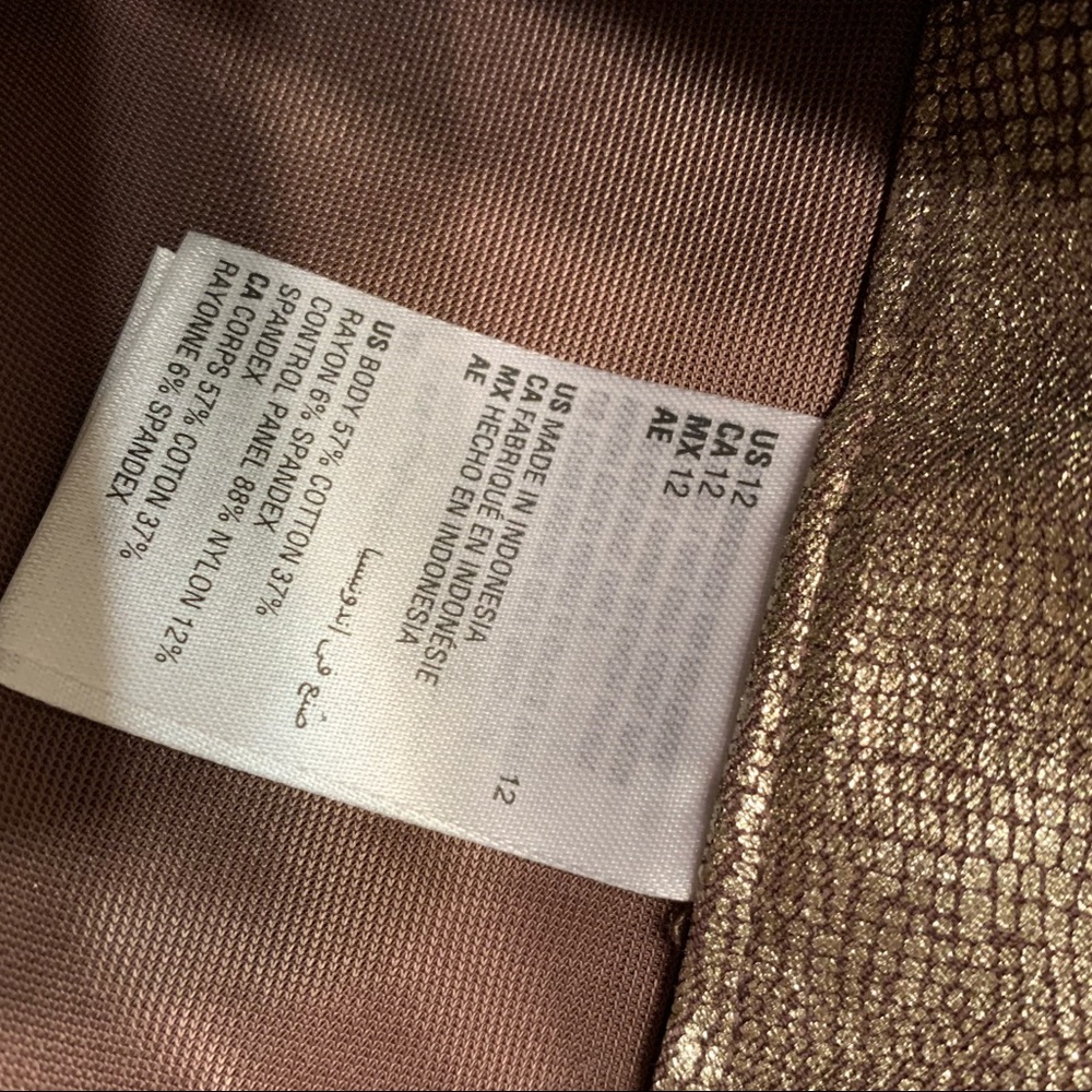 Alfani Gold Metallic Python Snakeskin Slim Pants - Picture 8 of 8